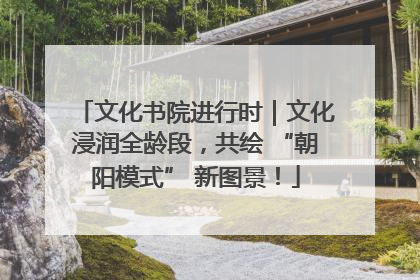 文化书院进行时｜文化浸润全龄段，共绘 “朝阳模式” 新图景！