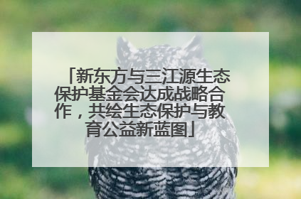 新东方与三江源生态保护基金会达成战略合作，共绘生态保护与教育公益新蓝图