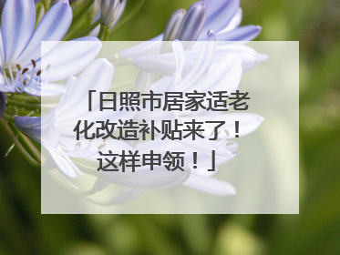 日照市居家适老化改造补贴来了！这样申领！