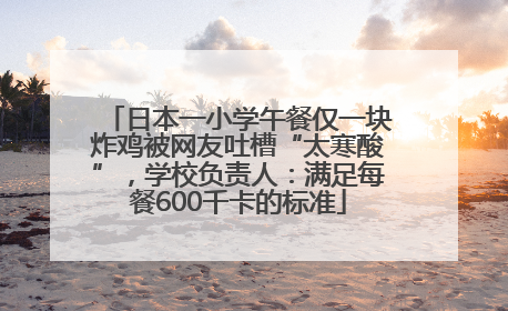 日本一小学午餐仅一块炸鸡被网友吐槽“太寒酸”，学校负责人：满足每餐600千卡的标准