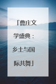 曹庄文学盛典：乡土与国际共舞