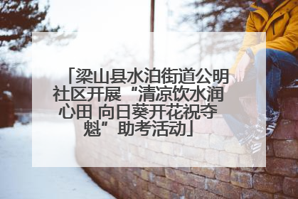 梁山县水泊街道公明社区开展“清凉饮水润心田 向日葵开花祝夺魁”助考活动