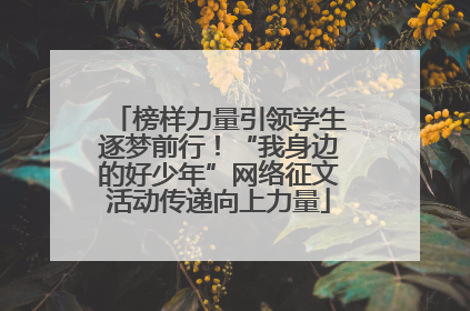 榜样力量引领学生逐梦前行！“我身边的好少年”网络征文活动传递向上力量
