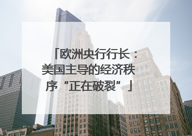 欧洲央行行长：美国主导的经济秩序“正在破裂”