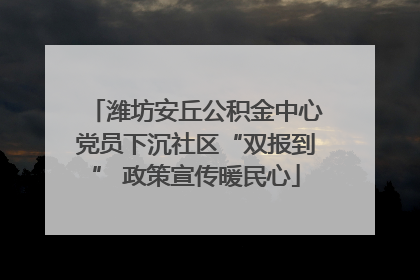 潍坊安丘公积金中心党员下沉社区“双报到” 政策宣传暖民心