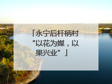 永宁后杆柄村“以花为媒，以果兴业”