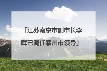 江苏南京市副市长李晖已调任泰州市领导