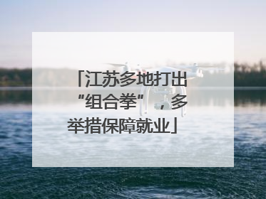 江苏多地打出“组合拳”，多举措保障就业