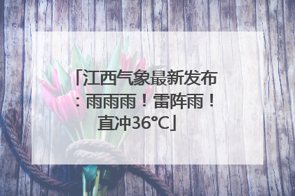 江西气象最新发布：雨雨雨！雷阵雨！直冲36°C