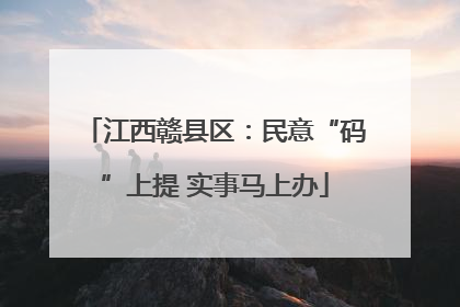 江西赣县区：民意“码”上提 实事马上办