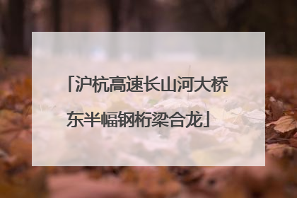 沪杭高速长山河大桥东半幅钢桁梁合龙