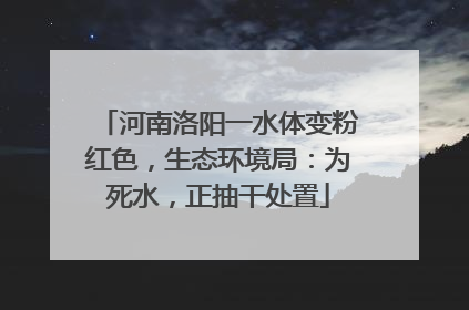 河南洛阳一水体变粉红色，生态环境局：为死水，正抽干处置
