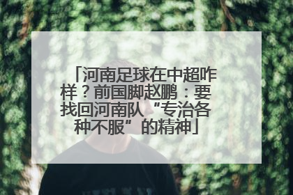 河南足球在中超咋样？前国脚赵鹏：要找回河南队“专治各种不服”的精神