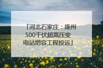 河北石家庄：廉州500千伏超高压变电站增容工程投运