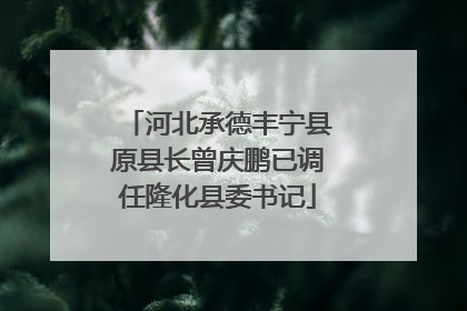 河北承德丰宁县原县长曾庆鹏已调任隆化县委书记