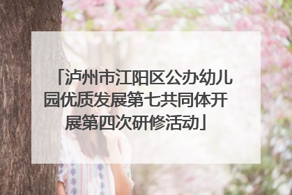 泸州市江阳区公办幼儿园优质发展第七共同体开展第四次研修活动