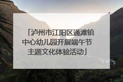 泸州市江阳区通滩镇中心幼儿园开展端午节主题文化体验活动