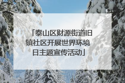 泰山区财源街道旧镇社区开展世界环境日主题宣传活动