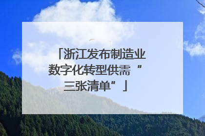 浙江发布制造业数字化转型供需“三张清单”