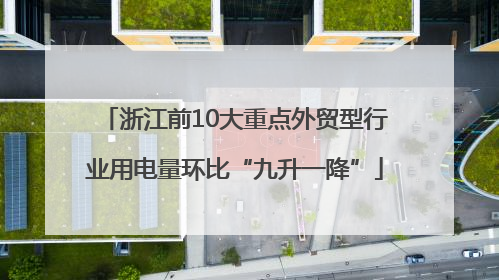 浙江前10大重点外贸型行业用电量环比“九升一降”