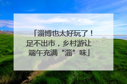 淄博也太好玩了！足不出市，乡村游让端午充满“淄”味