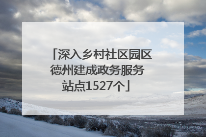 深入乡村社区园区 德州建成政务服务站点1527个