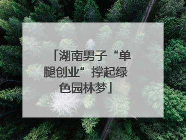 湖南男子“单腿创业”撑起绿色园林梦