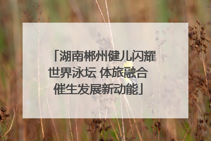 湖南郴州健儿闪耀世界泳坛 体旅融合催生发展新动能