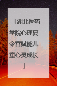 湖北医药学院心理夏令营赋能儿童心灵成长