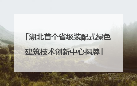 湖北首个省级装配式绿色建筑技术创新中心揭牌