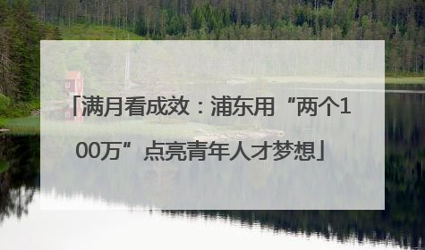 满月看成效：浦东用“两个100万”点亮青年人才梦想