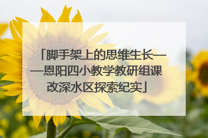 脚手架上的思维生长——恩阳四小教学教研组课改深水区探索纪实