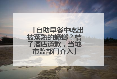 自助早餐中吃出被蒸熟的蟑螂？桔子酒店道歉，当地市监部门介入