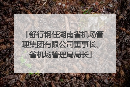 舒行钢任湖南省机场管理集团有限公司董事长、省机场管理局局长