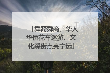舜裔舜商、华人华侨花车巡游、文化踩街点亮宁远