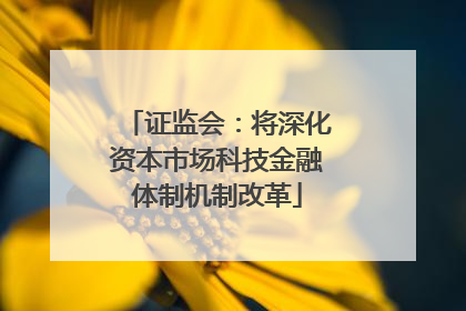证监会：将深化资本市场科技金融体制机制改革