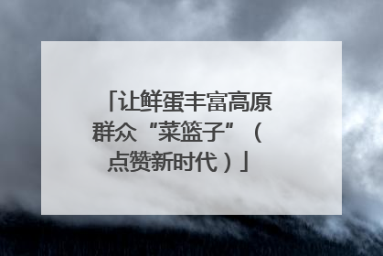 让鲜蛋丰富高原群众“菜篮子”（点赞新时代）