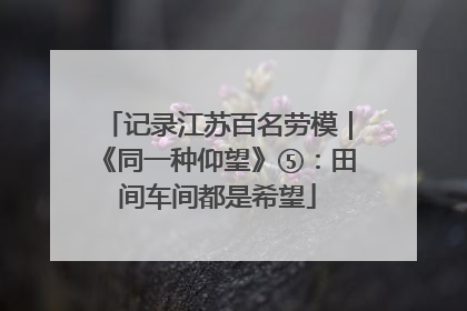 记录江苏百名劳模｜《同一种仰望》⑤：田间车间都是希望