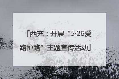西充：开展“5·26爱路护路”主题宣传活动