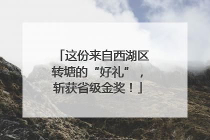 这份来自西湖区转塘的“好礼”，斩获省级金奖！