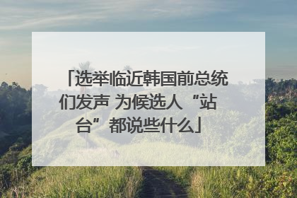 选举临近韩国前总统们发声 为候选人“站台”都说些什么