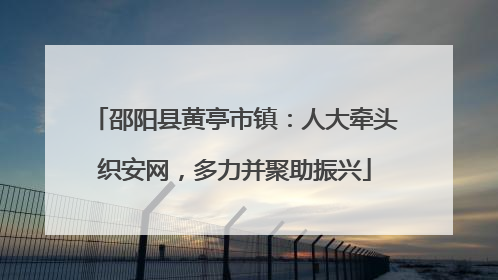 邵阳县黄亭市镇：人大牵头织安网，多力并聚助振兴