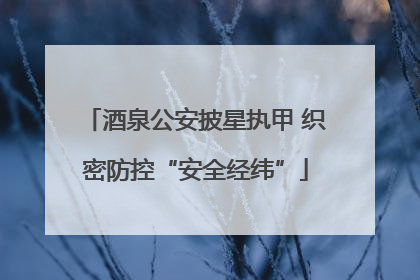 酒泉公安披星执甲 织密防控“安全经纬”