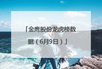 金鹰股份龙虎榜数据（6月9日）