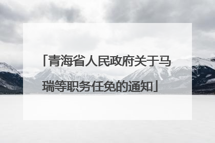 青海省人民政府关于马瑞等职务任免的通知