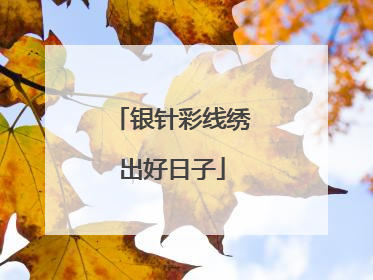 银针彩线绣出好日子