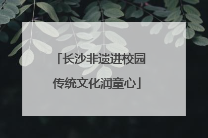 长沙非遗进校园 传统文化润童心