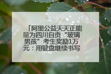 阿里公益天天正能量为四川自贡“玻璃男孩”考生奖励1万元：用键盘继续书写不设限的人生