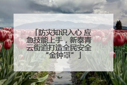 防灾知识入心 应急技能上手，新泰青云街道打造全民安全“金钟罩”