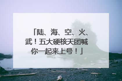 陆、海、空、火、武！五大硬核天团喊你一起来上号！